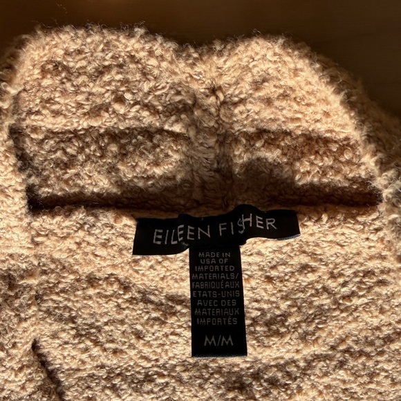Eileen Fisher Organic Cotton Boucle Long Cardigan Size Medium - Picture 6 of 6